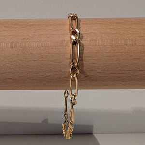 Bracelet Maillon Figaro en Or Jaune 18 K - 12.45 Grs