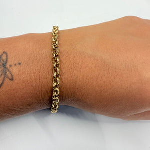 Bracelet Maille Jaseron en Or Jaune 18k - 6.66 Grs