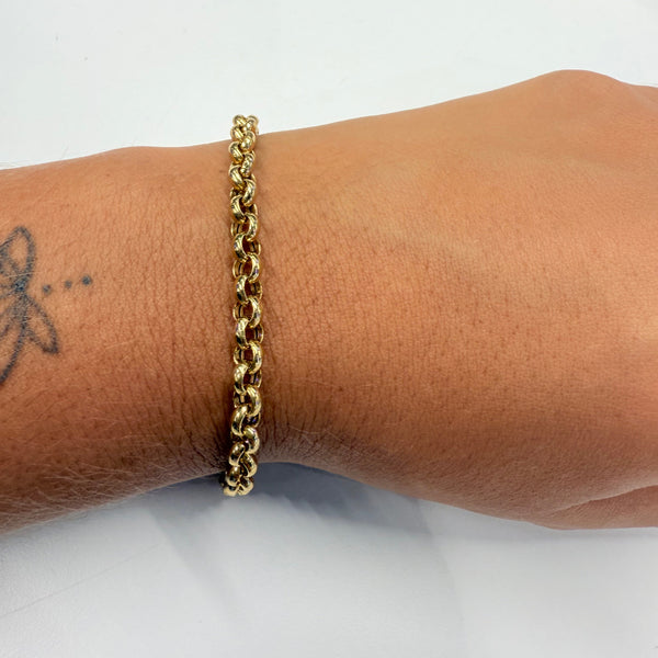 Bracelet Maille Jaseron en Or Jaune 18k - 6.66 Grs