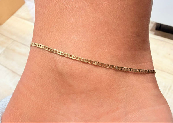 Bracelet Chaine de Cheville en Or Jaune 18K - 2.51g