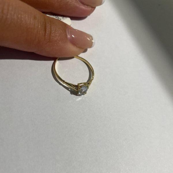 Solitaire en Or Jaune 18K Taille-52