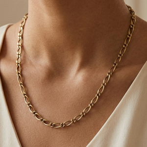 Collier Princesse Or Jaune Maille Figaro 18K - 42.5cm - 4.65gr