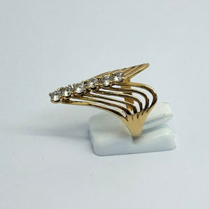 Bague Africaine en Or Jaune 18K et Oxyde de Zirconium