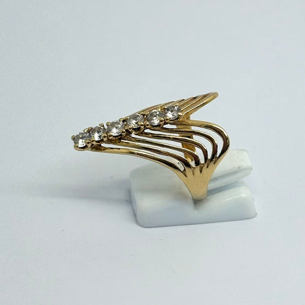 Bague Africaine en Or Jaune 18K et Oxyde de Zirconium