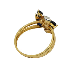 Bague Empierrée en Or Jaune 18K et Saphir