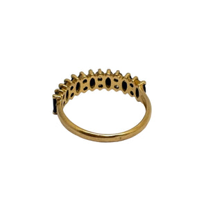 Bague Or Jaune avec Saphir et Oxyde de Zirconium 18k