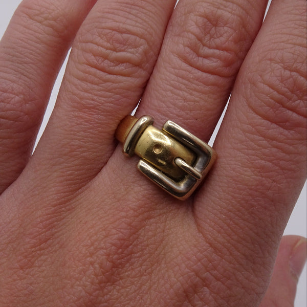 Bague Tank en Or Jaune et Or Gris 18K - Taille 59