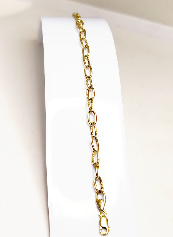 Bracelet Maillon Cheval en Or Jaune 18 Carats - 4.53 Grs