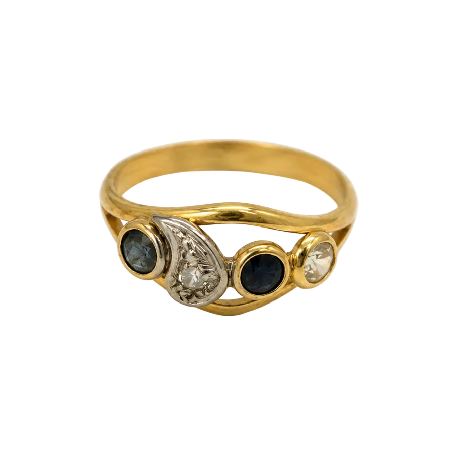 Bague Or Jaune Empierrée Oxyde de Zirconium