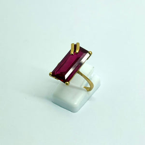 Bague Rubis en Or Jaune 18k - 4.50 G - Taille : 53