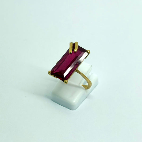 Bague Rubis en Or Jaune 18k - 4.50 G - Taille : 53
