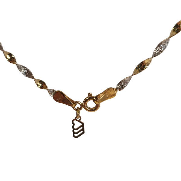 Collier torsadé en Or Jaune et Blanc 18K - 3.04Grs