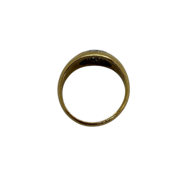 Bague Or Jaune 18K avec Diamants Taille-66