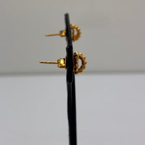 Boucles d'oreilles  en or jaune 18 carats Poids - 2.94 Grs