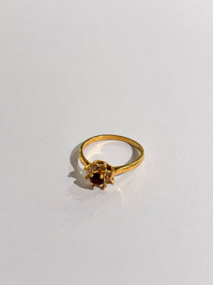 Bague Marguerite en Or Jaune avec Diamants et Pierres