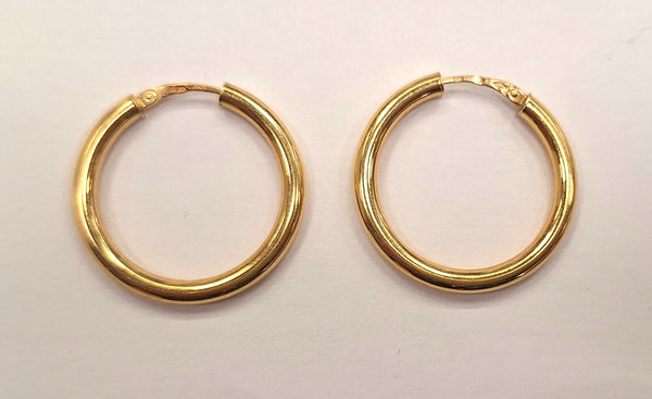 Boucles d'oreilles Créole Or jaune 18K dormeuses
