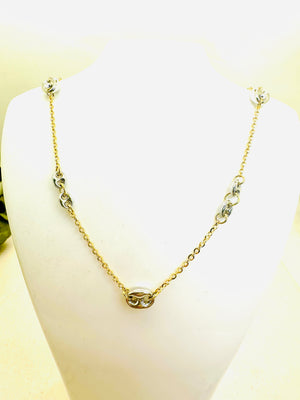 Collier Princesse en Or Jaune et Blanc 18 carats