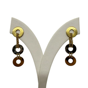 Boucles d'oreilles Pendantes en Or Jaune et Or Blanc