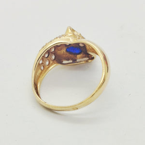 Sublime Bague Serpent Or Jaune 18 K - Taille 56 - 4.45 G