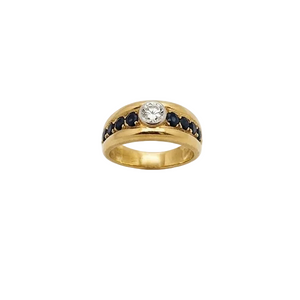 Bague Demi Tour en Or Jaune 18 K - Taille 51