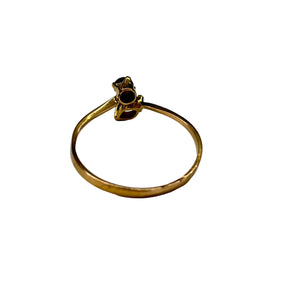 Bague Or Jaune Empierrée avec 2 Grenats
