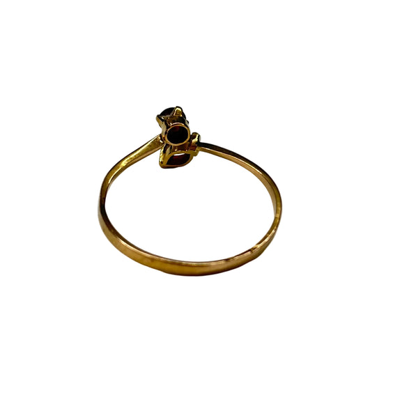 Bague Or Jaune Empierrée avec 2 Grenats