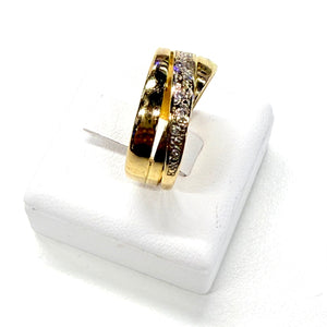 Bague en or jaune 18K - Taille 55