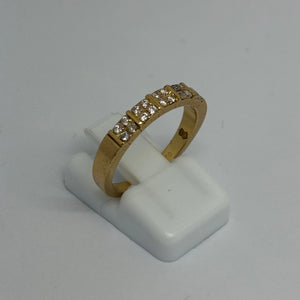 Bagues Demi Tour Or Jaune 18K et Diamants - Taille 52 - 4G