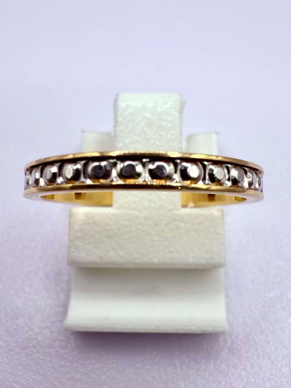 Bague Alliance Tour Complet Or Jaune et Blanc 18K