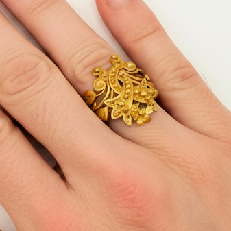 Bagues fantaisie en Or Jaune 18K