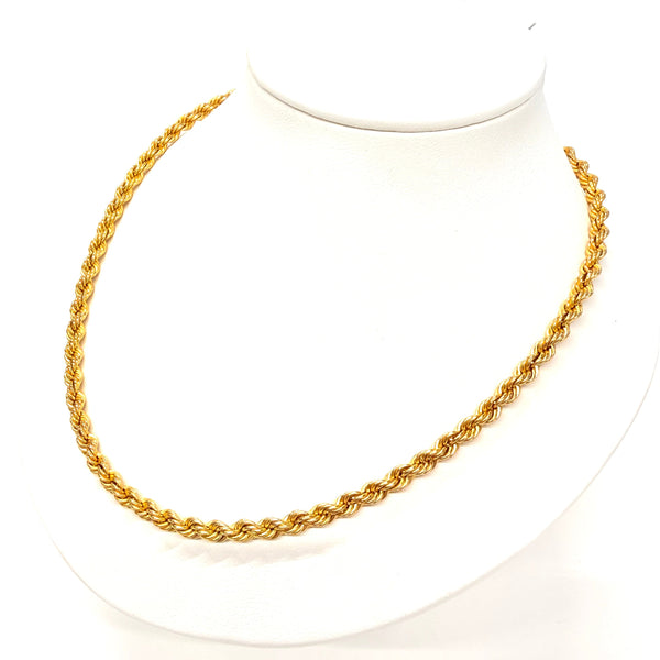 Collier chaîne torsadée en or jaune 18k 8.1 Grs