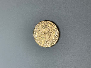 Pièce 20 Francs Coq Marianne en Or Jaune 22K - 6.42G