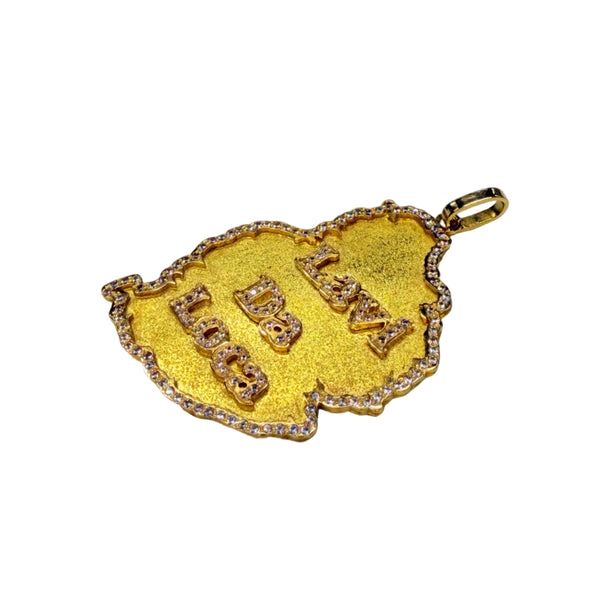 Pendentif Carte île Maurice Or Jaune 18k