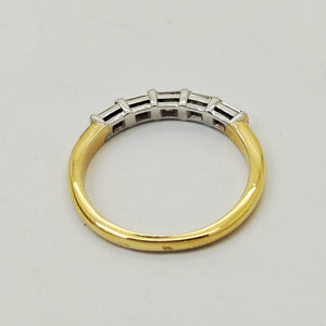 Bague en Or Jaune 18K avec Diamants - Taille 54 - 2.73g