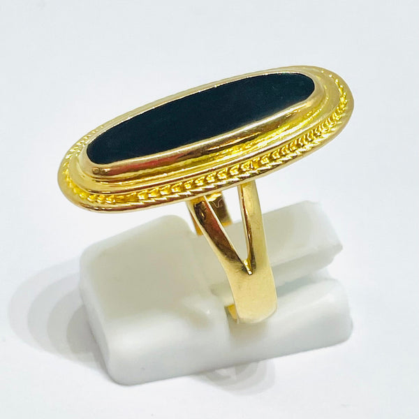 Bague Camée en Or Jaune 18K - Taille 54 - 7.47g