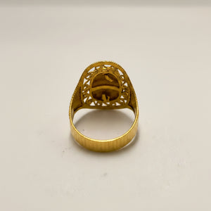 Anneau Ancien en Or Jaune 22 K - Taille 57 -  7.10 G