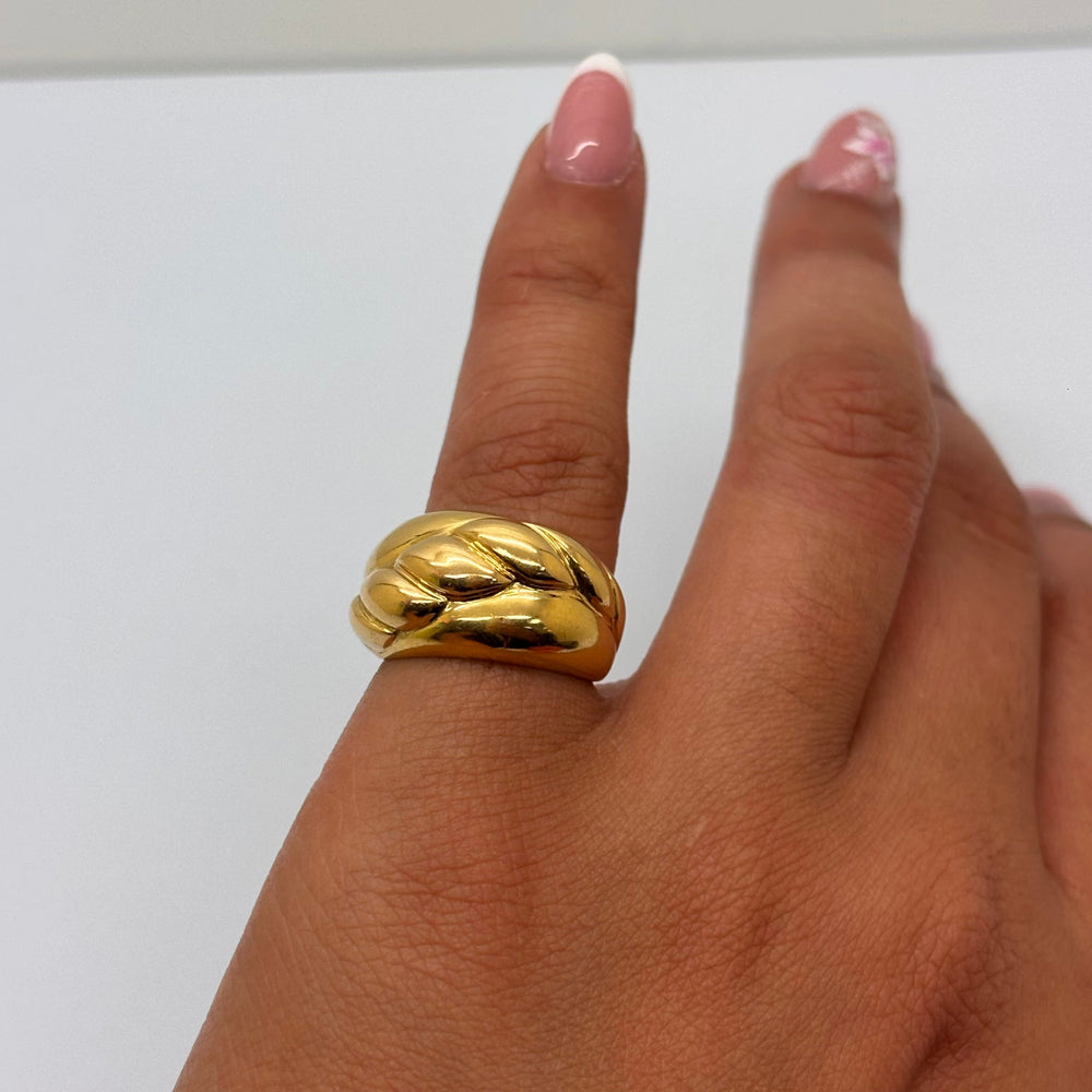 Chevalière en or jaune 18K Taille-49
