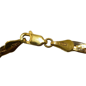 Collier Princesse Tressé en Or Jaune Or Gris Or Rose 18K
