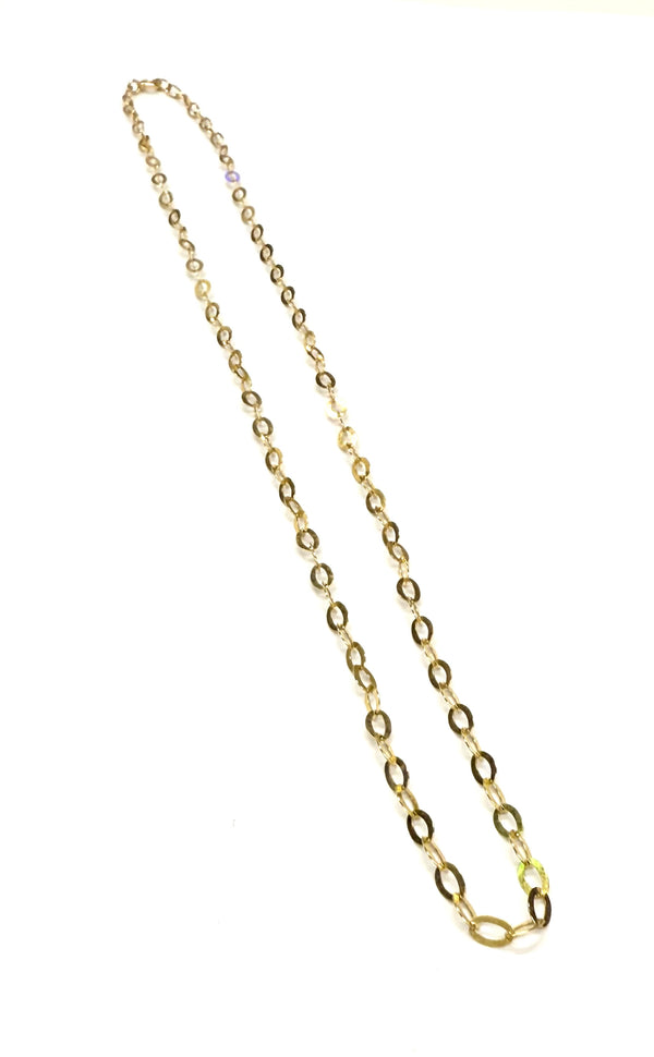 Chaîne en Or Jaune 18K Maille Forçat Plate