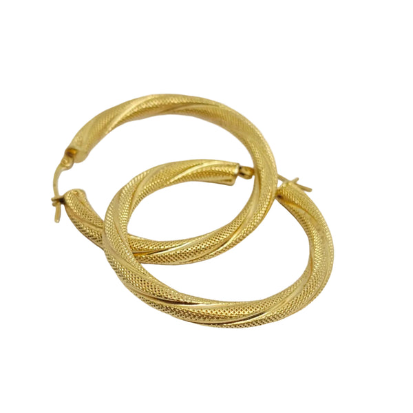 Boucles d'oreilles créoles en or jaune 18