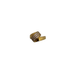 Jonc en Or Jaune 18K avec Diamants - T53 - 6.66gr