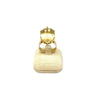 Solitaire en Or Jaune 18 K avec Oxyde de Zirconium - Taille 57