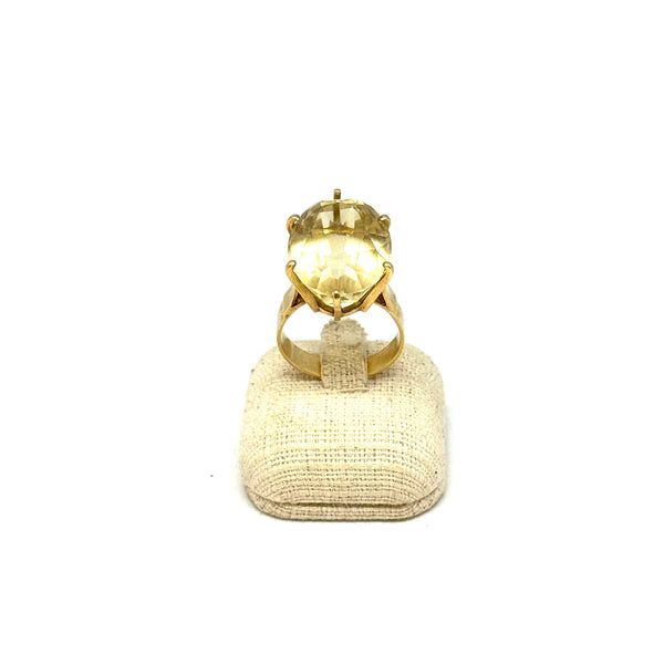 Solitaire en Or Jaune 18 K avec Oxyde de Zirconium - Taille 57