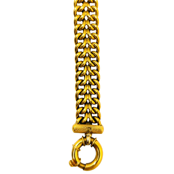 Bracelet maille américaine en or jaune 18K - 19.5cm - 19.94gr