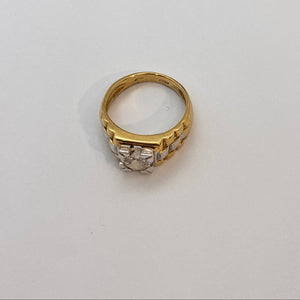 Bague Or Empierrée 18 K - Taille 56 - 5.73 G