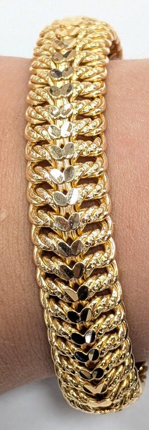 Bracelet Maillon Or Jaune 18K Maille Américaine 24.54 Grs