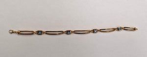 Bracelet Maillon Forçat Or Jaune 18 Carats avec Topaze