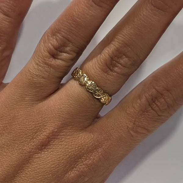Bague en Or Jaune à Motif 18K