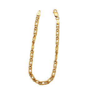 Bracelet Gourmette Figaro Or Jaune 18 carats