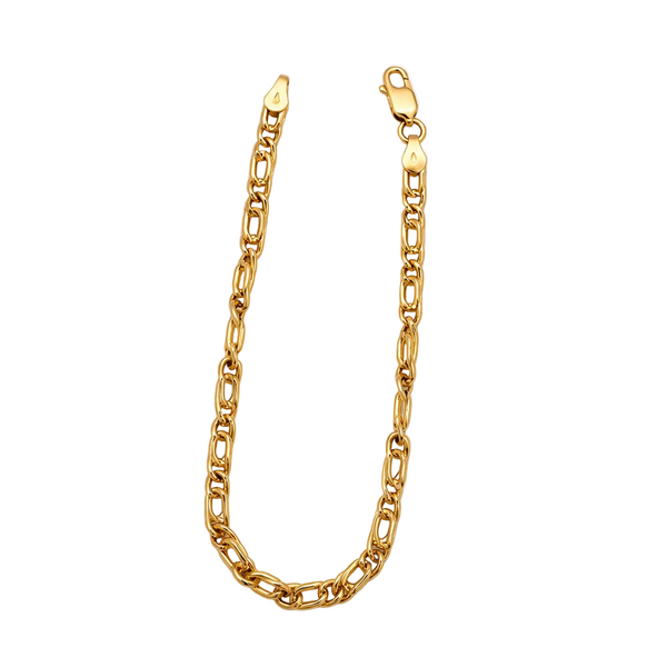 Bracelet Gourmette Figaro Or Jaune 18 carats